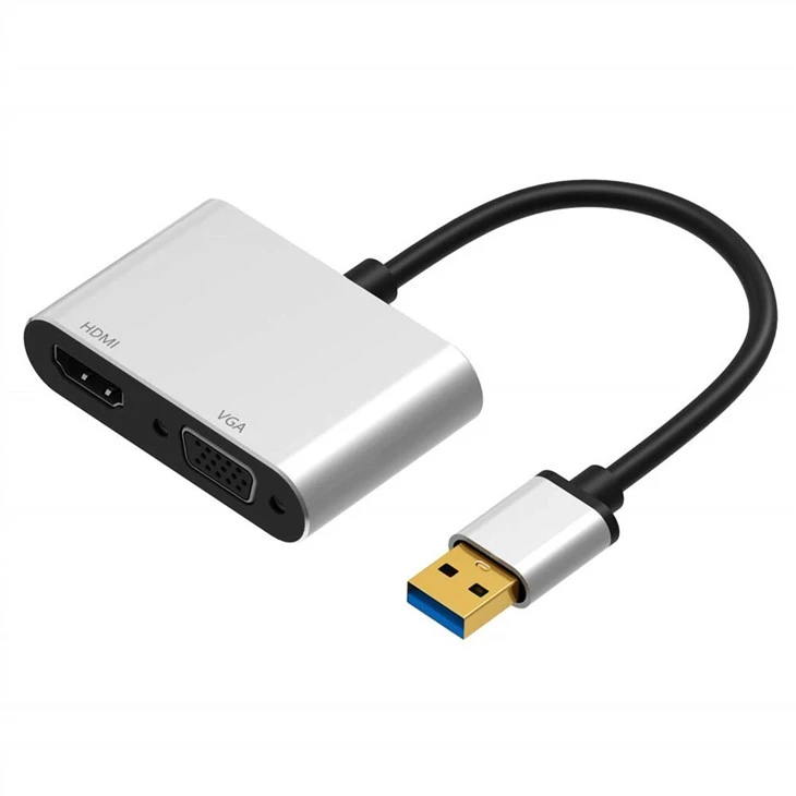 USB إلى HDMI VGA مقسم محول 1080P@60hz
