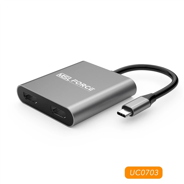 USB TYPE-C Dual HDMI2.0 UHD 4K @ 60HZ محول