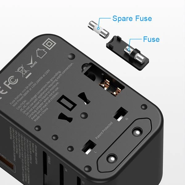 Universal Travel Adapter 65W GaN Dual Type C Charger