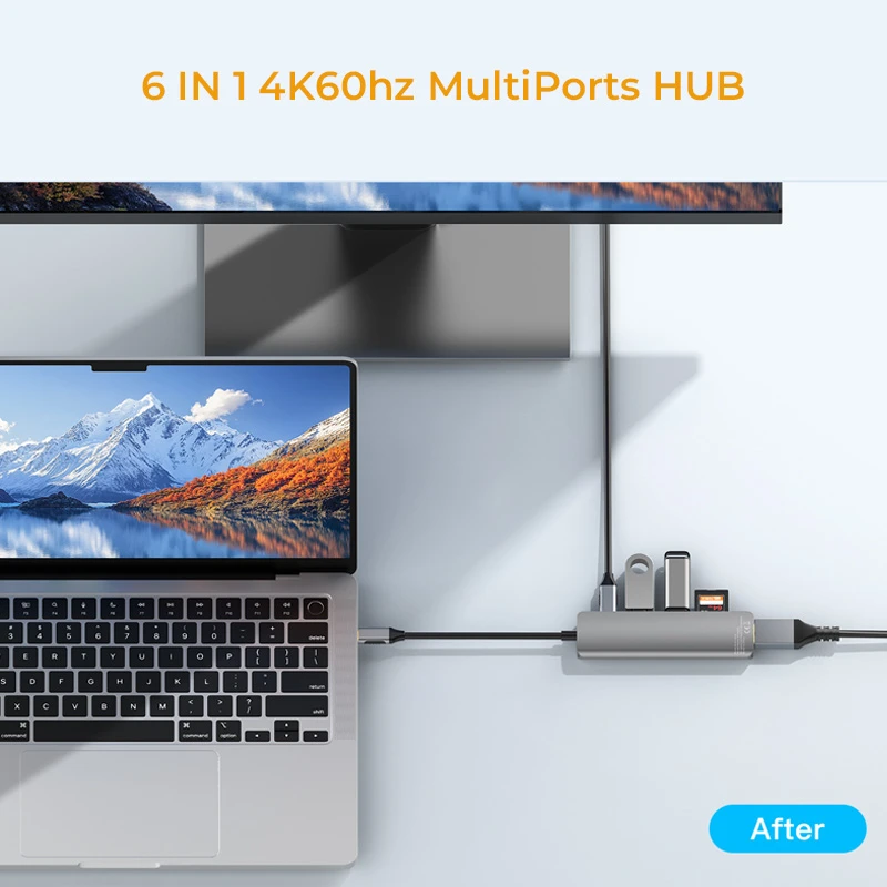 6 in 1 4K60 multiports HUB 6 in 1 4K60 multiports HUB